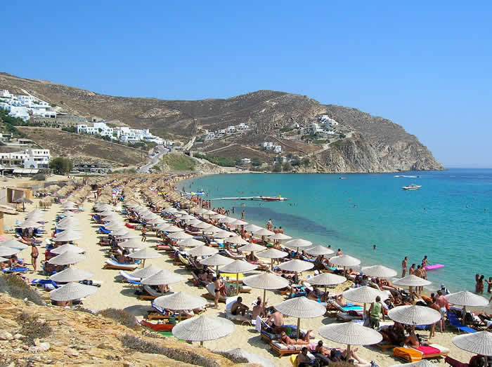 La plage Elias à Mykonos